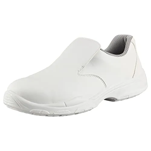 securesse sicuro Slipper niedrig S3 weiß - Herren Industrie & Handwerk Schuhe mit metallfreier Schutzkappe und Durchtrittschutz, ideal für sicheren Komfort bei der Arbeit.