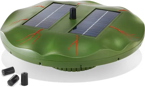Esotec 101770 Schwimmende Solarteichpumpe - Wasserpumpen für Gartenteiche, einfach zu bedienen mit 4 Sprinkleraufsätzen und umweltfreundlicher Solarenergie.