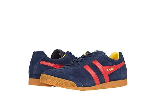 Gola Herren Harrier Sneaker - Marineblau-rote Sonne, 41 EU - Herren-Sneaker von Gola, klassisches Design mit bequemer Passform für den täglichen Tragekomfort.