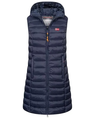 Geographical Norway Damen Steppweste mit Kapuze in blau von Geographical Norway
