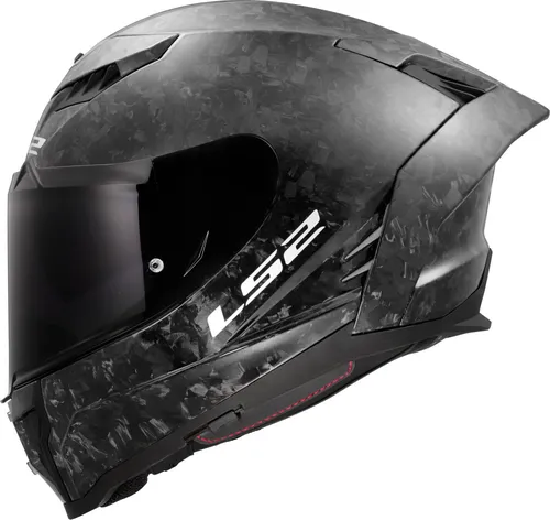 LS2 FF807 Dragon Forged Carbon Helm, Größe M für Männer - Motorradhelm mit kratzfestem Max Vision Visier, atmungsaktivem Innenpolster und perfekter Passform dank 3D Schaumstoffpolster.