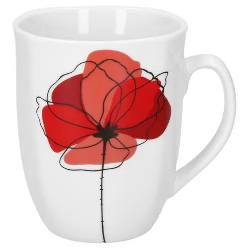 Kaffeebecher Monika 33cl Porzellan Geschirr Blumendekor Becher Tasse Mohn