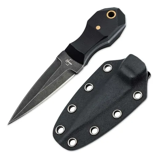 BÖKER PLUS® Pocket Rocket - Mini Neck Knife - Feststehendes Messer mit langlebiger D2 Klinge, ideal für Sammler und Outdoor-Enthusiasten. Inklusive Kydex-Scheide und Kugelkette für einfache Trageweise.