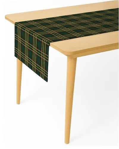 texpot Tischläufer 40 x 140 cm Schottenkaro grün Tartan kariert Decke 100% Polyester