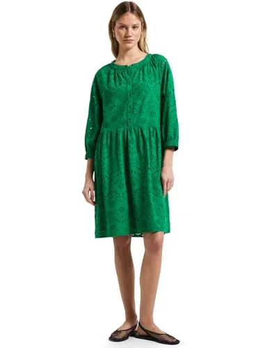 Street One Damen A144349 Kleid mit Lochstickerei in grün von Street One
