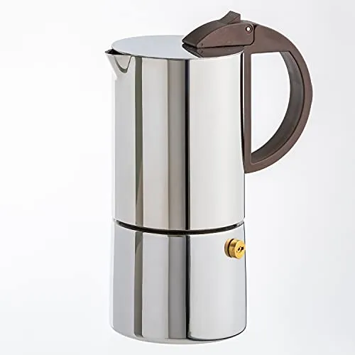 Gnali & Zani CHICCA Espressokocher - Edelstahl Espressokocher für 6 Tassen, geeignet für alle Herdarten inklusive Induktion, vereint klassisches Design mit modernem Komfort für perfekten italienischen Kaffeegenuss.