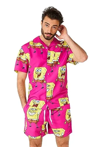 OppoSuits 2-teiliges Hawaii Sommer-Set für Herren in pink von OppoSuits