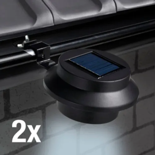 Haushalt International Außen-Deckenleuchte LED Solar Dachrinnenleuchten Farbe: schwarz, 2er-Set