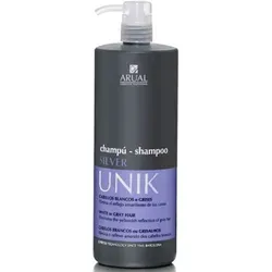 Arual Unik Silver Shampoo 1000ml - Professionelles Silbershampoo für Frauen, neutralisiert Gelbtöne und schützt gefärbtes Haar. Verleiht strahlenden Glanz und langanhaltende Frische mit pflegenden Inhaltsstoffen.