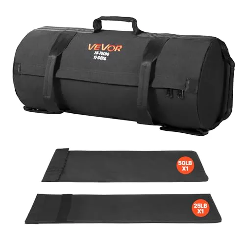VEVOR Workout-Sandsack, einstellbare Powerbags für Kraft- und Cross-Training - Punchingsäcke – strapazierfähig und wasserdicht, ideal für Ganzkörpertraining mit einstellbarem Gewicht von 11-34 kg für alle Fitnesslevel.
