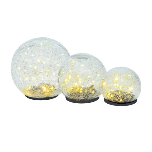 LED Glaskugel 3er Set