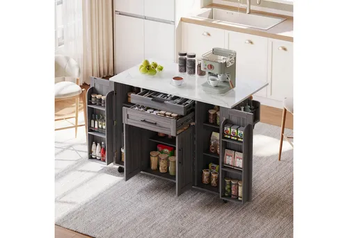 Odikalo Mobile Kücheninsel mit ausziehbarer Arbeitsplatte