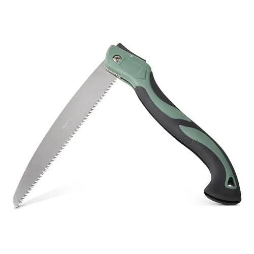 Amazon Basics Astsäge, 25,4cm, Klappbare Handsäge mit Dreiseitigen Zähnen, Ergonomischer TPR-Griff, Klappsäge für Äste bis 15,2cm Durchmesser