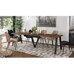 Design Esstisch ZAV-1 Eiche dunkel - Schwarz matt ausziehbar 140-290 cm - Esszimmertisch, ausziehbar für bis zu 10 Personen – ideal für gesellige Abende und tägliche Nutzung. Hochwertige, pflegeleichte Materialien sorgen für Langlebigkeit und ein modernes Ambiente.