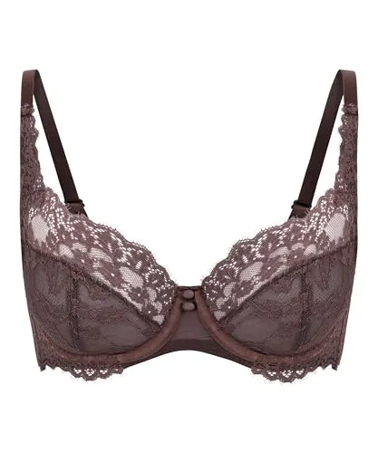 Hunkemöller Unwattierter Bügel-BH Daisy - Peppercorn - 85E - Unwattierter Bügel-BH mit eleganter Spitze für einen femininen Look. Ideal für jeden Anlass und perfekt kombinierbar mit weiteren Teilen. Verstellbare Träger und praktische Rückenverschluss sorgen für optimalen Sitz.