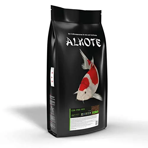 Produktbild AL-KO-TE, 3-Jahreszeitenfutter für kleine Koi und Zierfische, Frühjahr bis Herbst, Schwimmende Pellets, 6 mm, Hauptfutter Conpro Mix, 9 kg