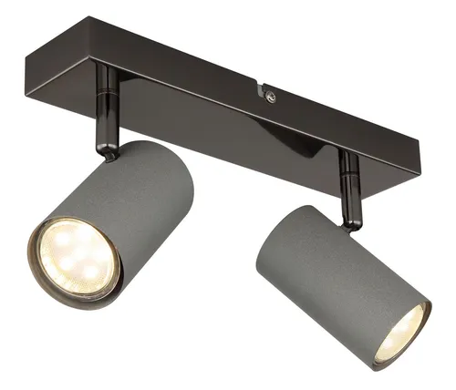 GLOBO LIGHTING LED Deckenstrahler ROBBY - Moderne Wandschildleuchte für GU10-Fassung, mit futuristischem Design aus schwarz-chrom und grauem Metall – ein echter Blickfang für jedes Zuhause.