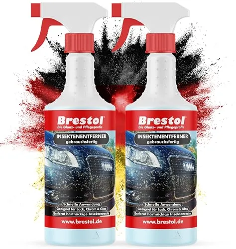Brestol Insektenentferner 2X 750 ml gebrauchsfertig - Insektenlöser Polycarbonat geeigneter Insektenreiniger Vogelkotentferner Spezialreiniger alkalisch