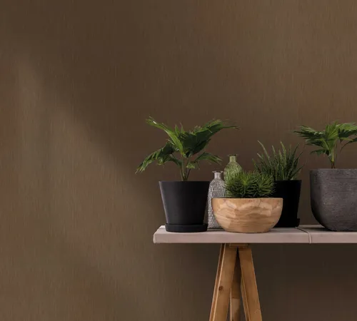 Tapete Braun Uni Muster für Schlaf und Wohnzimmer 10,05x0,70m MADE IN GERMANY