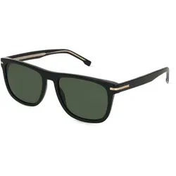 BOSS 1626/S Herren-Sonnenbrille - Stilvolle Eckige Acetat-Gestell - Sonnenbrillen mit schwarzem Acetat-Gestell und grünen Gläsern, bieten perfekten UV-Schutz und einen modernen Look für jeden Anlass.