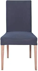 EBETA E Stuhlhussen 4 Stück, Elastische Stuhlbezug, Stretchhusse Stuhlüberzug Jacquard Hussen für Hochzeit Partys Bankett Deko, bi-Elastic Spannbezug (Grau, 4 Stück)