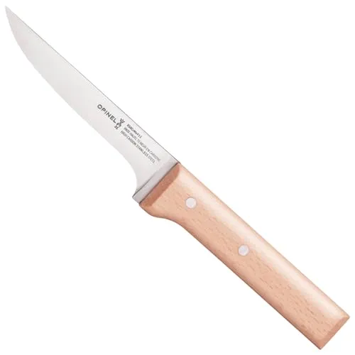 Opinel Tranchiermesser No.122 Parallele - Küchenmesser mit 13 cm Edelstahlklinge und ergonomischem Buchenholzgriff, ideal für präzises und gleichmäßiges Schneiden von Fleisch.