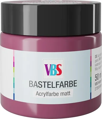 VBS Bastelfarbe 50 ml wasserfest lichtecht geruchsneutral lösungsmittelfrei hochpigmentiert matt Malfarbe Malen Farbe Farben Fuchsia