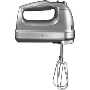 KitchenAid 5KHM9212ECU Handrührgerät (silber) - Handmixer mit 9 Geschwindigkeitsstufen und Sanftanlauf, ideal für präzises Rühren ohne Spritzer. Effizienter Gleichstrommotor und ergonomischer Griff für komfortable Nutzung.