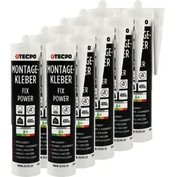 10x TECPO Universal Montagekleber Ultra FIX Power Baukleber 480g Weiß