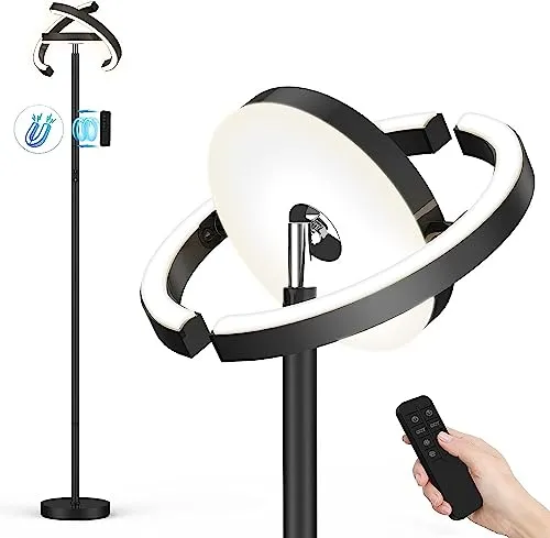 FIMEI Stehlampe, Stufenlos dimmbar & 3000K - 6000K Farbtemperaturen, Fernbedienung/Touch Unabhängige Steuerung, Augenschonend, Uplighter Stehlampe für Wohnzimmer