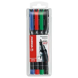 STABILO OHPen universal Folienstifte-Set farbsortiert permanent, 4 St.
