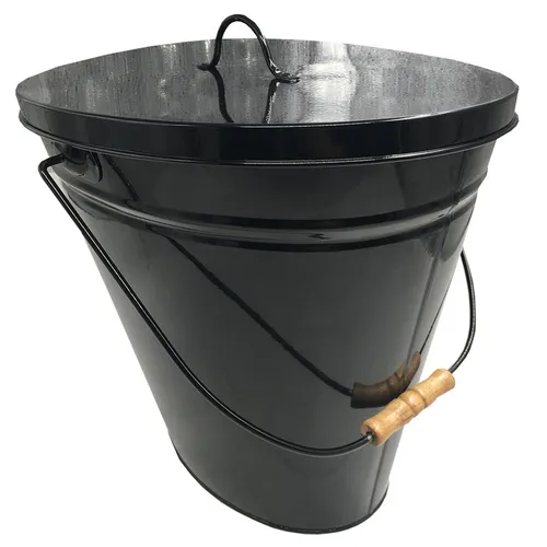 Ascheeimer oval mit Deckel, 38x26x35 cm