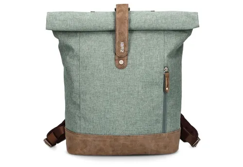 Zwei Rucksack O24, Eucalyptus - Stylischer Begleiter - Rucksacktaschen mit ergonomisch gepolstertem Schultertragegurt und Laptopfach, ideal für den täglichen Gebrauch und unterwegs.