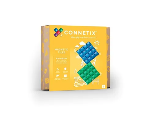 CONNETIX Magnetische Fliesen Regenbogen Grundplatten-Pack, 2 Stück