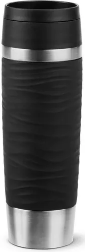 Emsa Travel Mug Wave Thermobecher 500 ml - Thermobehälter mit 100% auslaufsicherem Design, hält Getränke bis zu 6h heiß und 12h kalt, ideal für unterwegs und spülmaschinenfest.