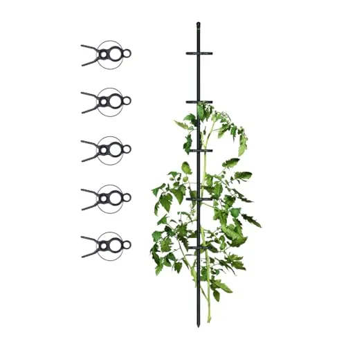 protanic Tomatenstab Pflanzenstütze Rankstab mit Pflanzklammern
