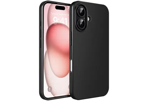 CoolGadget Handyhülle Black Series Handy Hülle für Apple iPhone 16 6,1 Zoll, Edle Silikon Schlicht Robust Schutzhülle für iPhone 16 Hülle