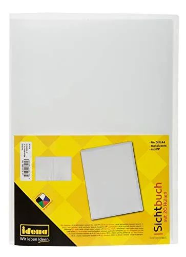 Idena 376082 - Sichtbuch für DIN A4, 20 Hüllen, transparent