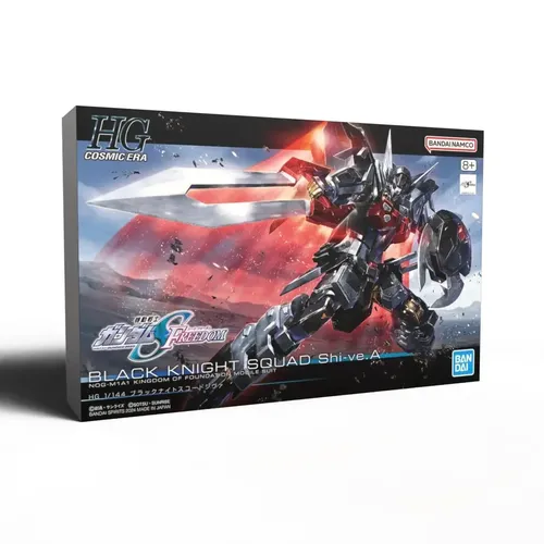 Bandai Hobby - Gundam Seed Freedom - #245 Black Knight Squad Shi-ve.A HGCE 1/144 Modellbausatz - Roboter-Modellbausätze, offiziell lizenziertes Produkt von Bandai Namco mit Warnschild für Authentizität und Sammlerwert.