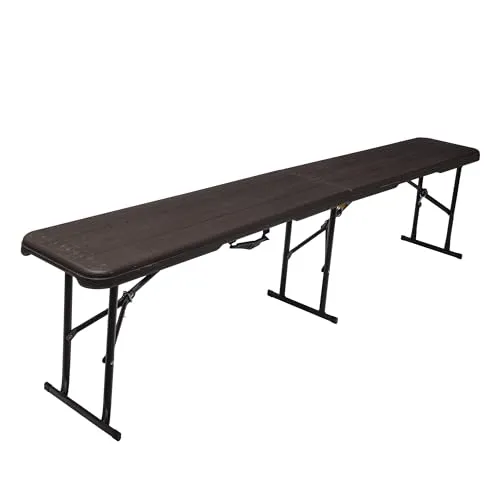 WERKA PRO Klappbank mit Holzoptik 180x28x43cm - Bänke für bis zu 3 Personen, klappbar und leicht zu transportieren, robust und pflegeleicht mit natürlichem Holzlook.