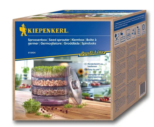 Kiepenkerl Sprossenbox – Anzuchtset für frische Keimsprossen - Anzuchtzubehör für verschiedene Keimsprossen, hygienisch und geschmacksneutral mit praktischem Turm-Design für einfache Handhabung.