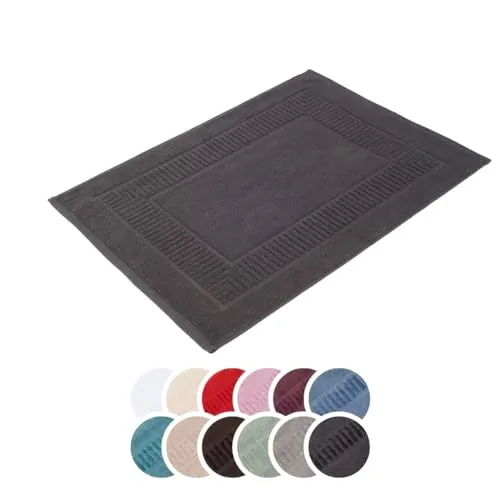 liebling Badvorleger 100% Bio Baumwolle, Serie Organic, 1200 gr. / m², 60 x 100 cm, 60 Grad, GOTS-Zertifiziert, schnelltrocknend, Farbe: anthrazit