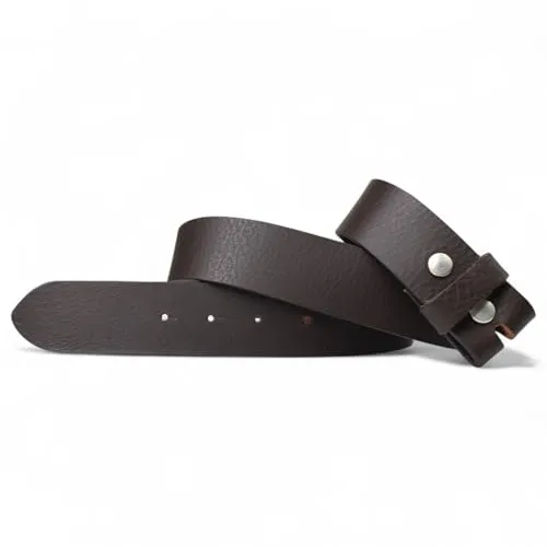 FRONHOFER Wechselgürtel Büffelleder 4 cm breit ca. 3,5 mm dick Druckknopfgürtel ohne Schnalle Größen 80,85,90,95,100,105,110,115,120 Made in Germany EU REACH