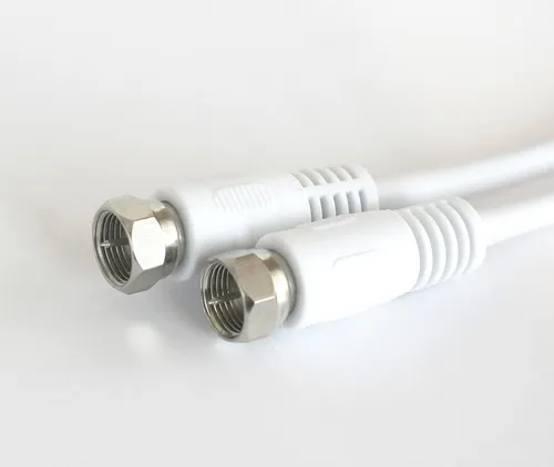 0,5m SAT DVB-T Kabel TV Receiver kurz 50cm F-Stecker weiß Anschlusskabel Koax