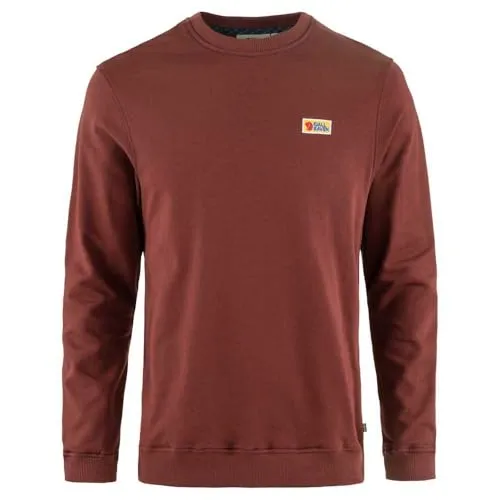Fjällräven Vardag Sweater Men Maroon (XXL) - Pullover & Hoodies - Klassischer Pullover aus Bio-Baumwolle, PFAS-frei, ideal für Alltag und Outdoor-Aktivitäten, zeitloses Design mit Rundhalsausschnitt und Fjällräven Logo.