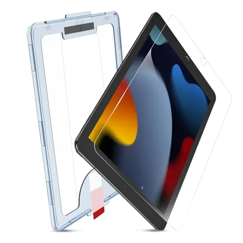 MOBDIK 1 Stück Panzer Schutz Glas Schutzfolie Kompatibel mit iPad 9. / 8. / 7. Generation 10.2 Zoll (2021/2020 / 2019), HD Klar, Kratzfest, Fallfreundlich, EZ Kit