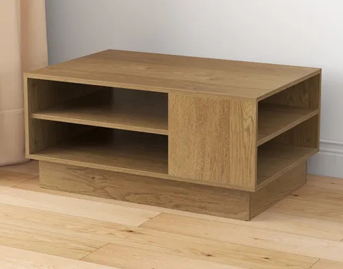 Costway Couchtisch Holz mit Stauraum – Modernes Design