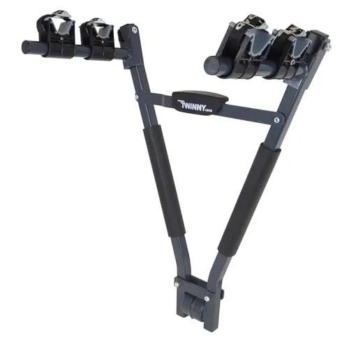 Twinny Load Fahrradheckträger 627913020 - Faltbarer E-Bike Träger - Fahrradträger für 2 E-Bikes, faltbar und bis 30 kg belastbar, ideal für Reisen mit der Anhängerkupplung.