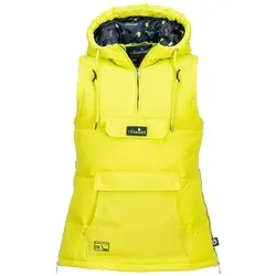 SCHIETWETTER Damen Weste Weichholz Wilma mit Kapuze - Damen-Weste mit synthetischer Daunenfüllung, wärmend und leicht. Verstellbare Kapuze und Kängurutasche bieten praktischen Stauraum und optimalen Schutz.