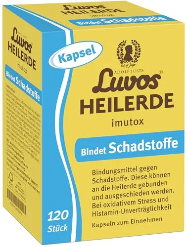 Luvos Heilerde Imutox 120 ST - Nahrungsergänzungsmittel zur Bindung von Schadstoffen im Magen-Darm-Trakt, unterstützt die Darmsanierung und ist vegan. Ideal bei Histamin-Unverträglichkeit.